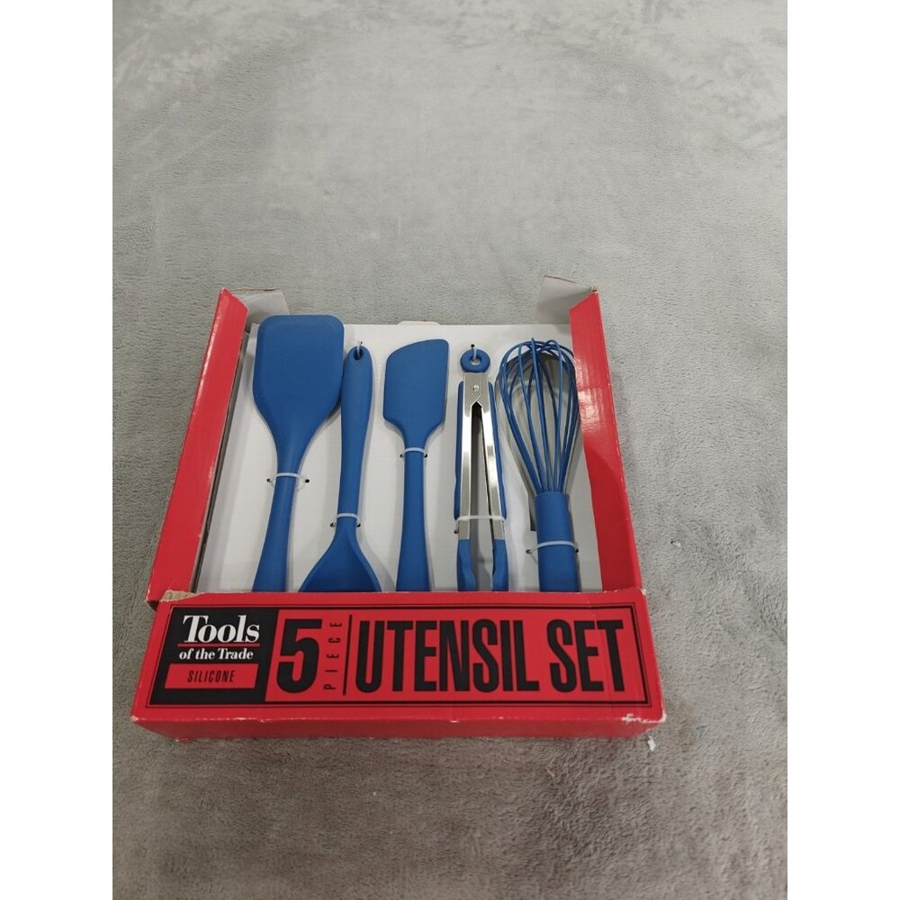 Tools of the Trade 5-Piece Blue Silicone Kitchen Utensil Set – New in Box